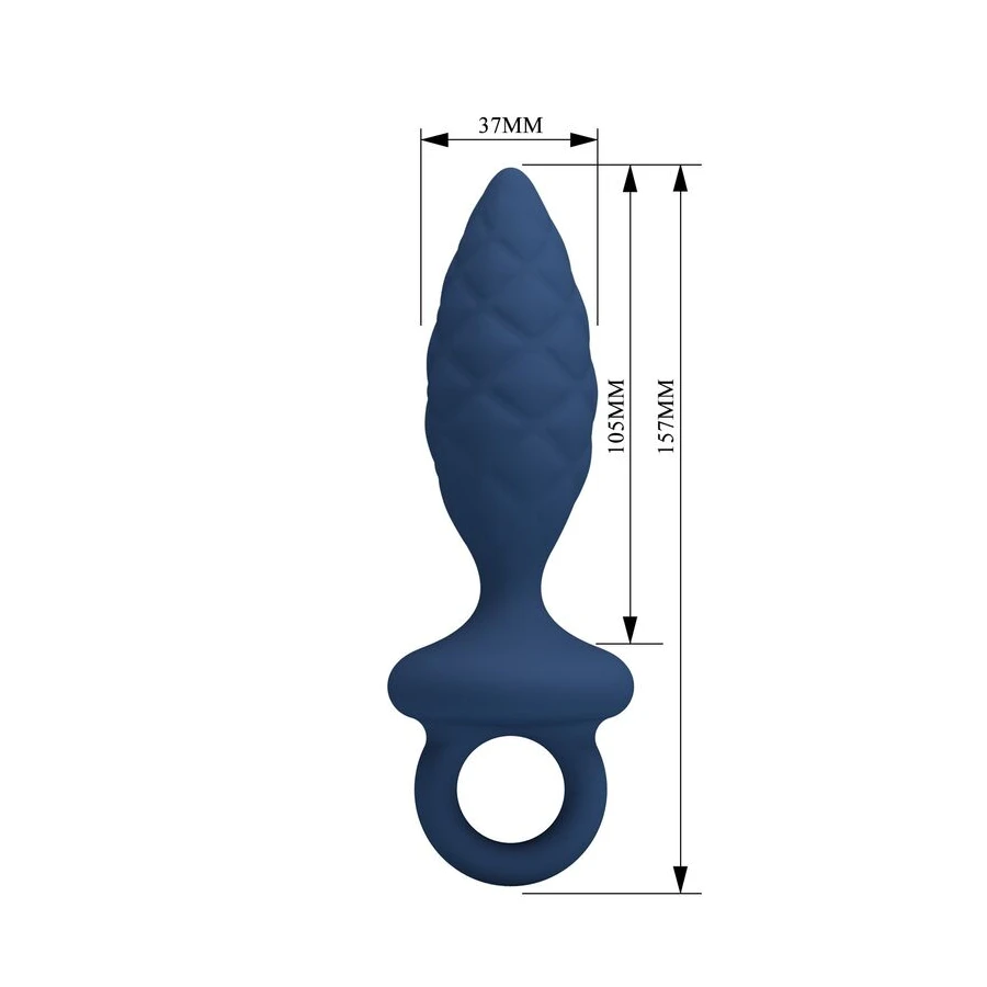 MR PLAY - PLUG ANALE TESTURIZZATO CON ANELLO BLU L